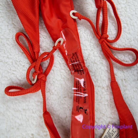 New! Set! Zulu & Zephyr Free People‎ Tie Curve Brief Bikini, size 10 - Picture 13 of 15